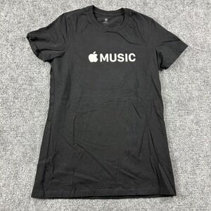 Apple Music Shirt Womens XL Black Logo Graphic T-Shirt Tee Streaming Employee